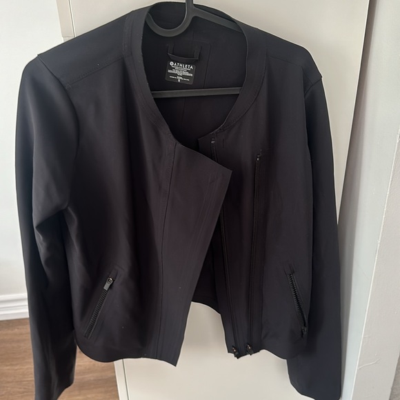 Black athleta asymmetrical zip jacket - Picture 3 of 3